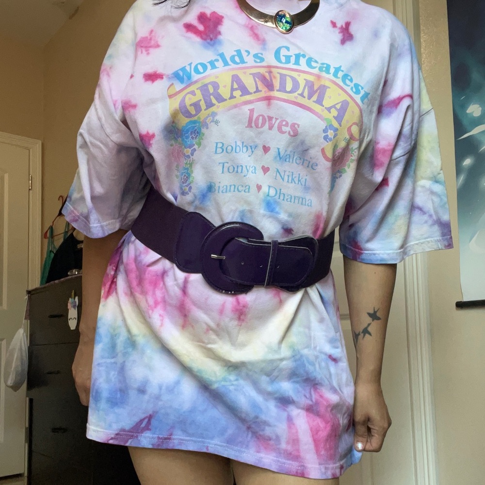 Vintage 1994 floral worlds greatest Grandma tie dye tee - Picture 11 of 15